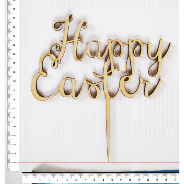 Акція на Топпер для цветов и торта HOT-KITCHEN упак 10шт Happy Easter Деревянный 16,5*15,5 см (т15) від Allo UA