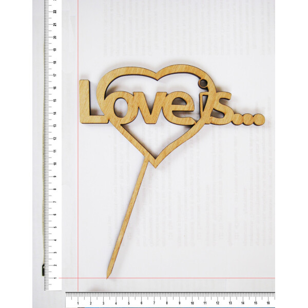 

Топпер для цветов и торта HOT-KITCHEN упак 10шт Love is... Деревянный 17*14 cм (т28)