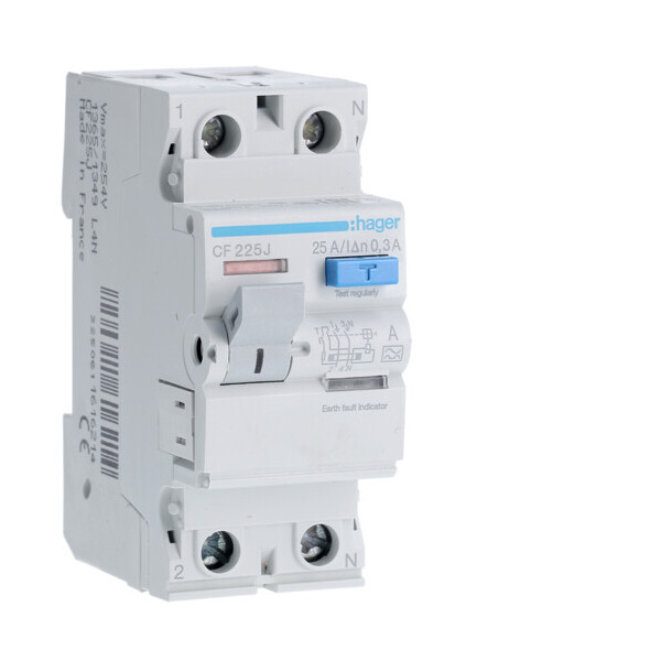 

Дифференциальное реле УЗО Hager CF225J 2P 25A 300mA тип A устройство защитного отключения дифреле(3363)