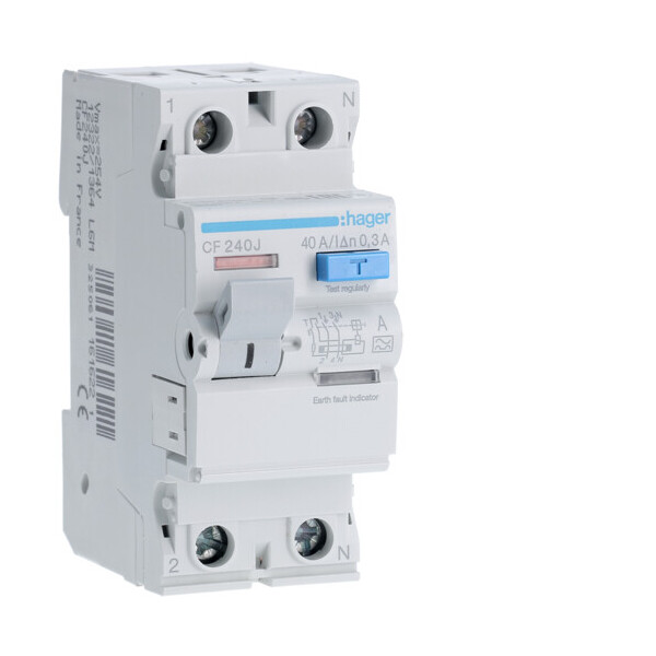 

Дифференциальное реле УЗО Hager CF240J 2P 40A 300mA тип A устройство защитного отключения дифреле(3364)