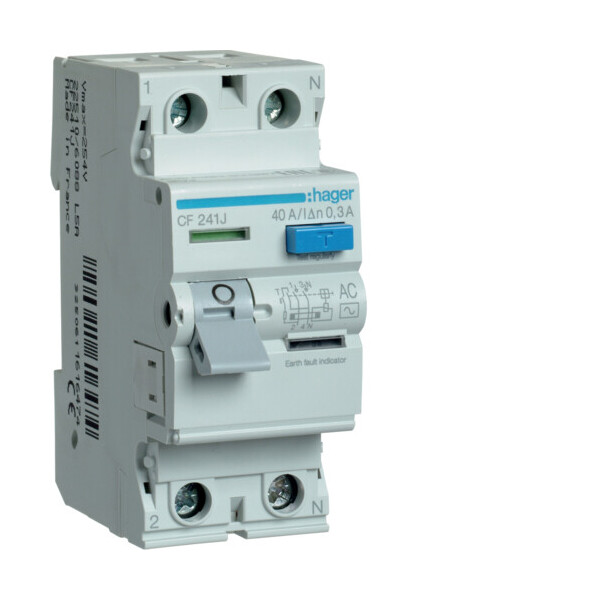 

Дифференциальное реле УЗО Hager CF241J 2P 40A 300mA тип AC устройство защитного отключения дифреле(3391)