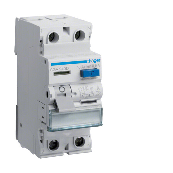 

Дифференциальное реле УЗО Hager CGA240D 2P 40A 500mA тип A устройство защитного отключения дифреле(3373)