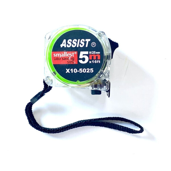 

Рулетка строительная ASSIST SMALLEST с фиксатором прозрачная 5 м х 25 мм X10-5025