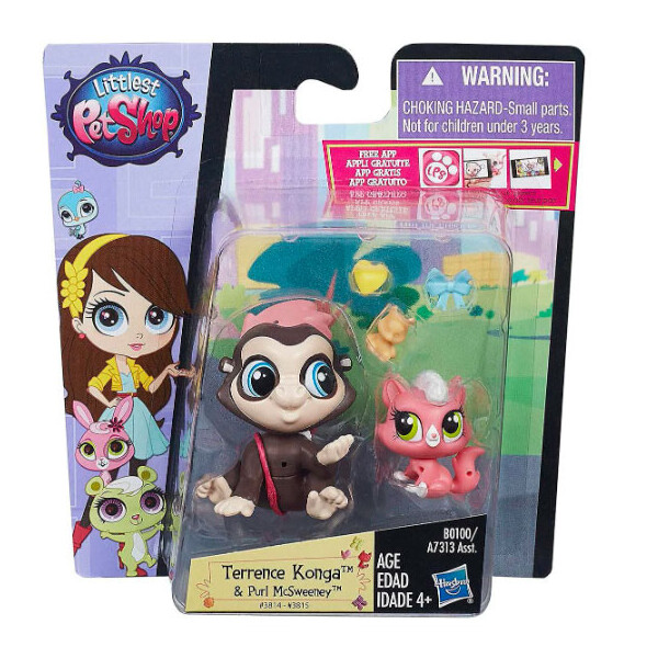 

Набор Littlest Pet Shop зверюшки Terrence Konga и Purl McSweeney Hasbro B0100/A7313