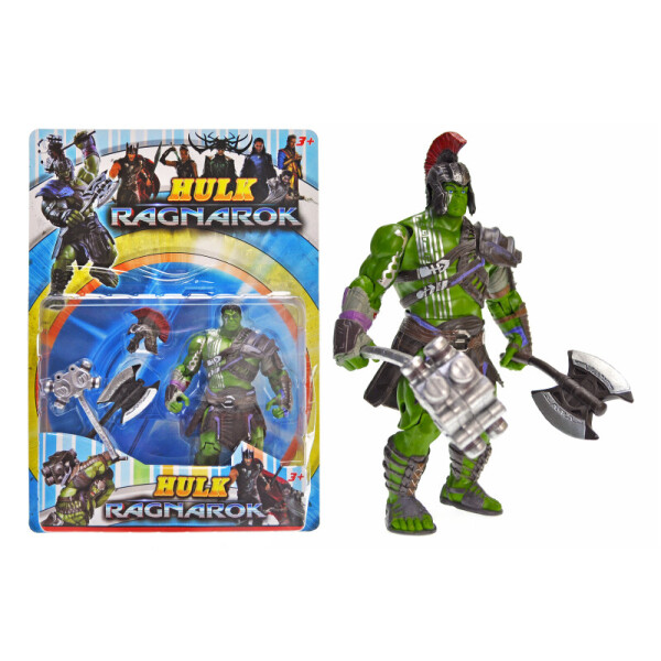

Герой "HULK GLADIATOR" из фильма "Тор: Рагнарок" с 2 видами оружия, шлем, на упаковке