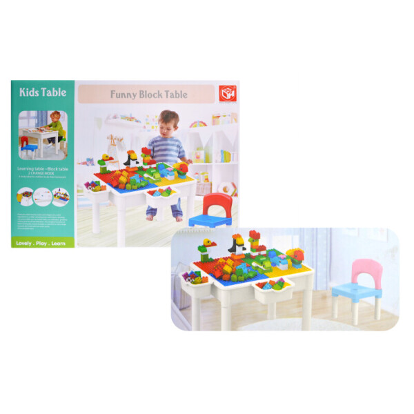 

Дитячий столик Funny Blocks "Для складання конструктора + 1 стільчик" 58*21,2*44 см різнобарвний 188