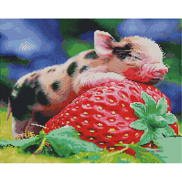 

Алмазная мозаика BRUSHME Поросенок с клюбникой 40x50 см., Украина