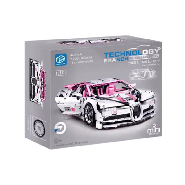 

Конструктор Mini Block "Technic Bugatti" 3618 дет., 46*39,3*15см., різнобарвний 008