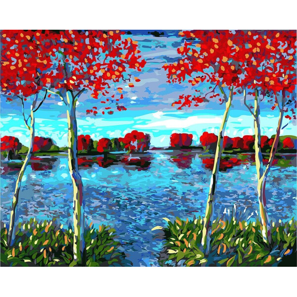

Картина по номерам Осенний пруд, 40x50см, cложность 1, Украина