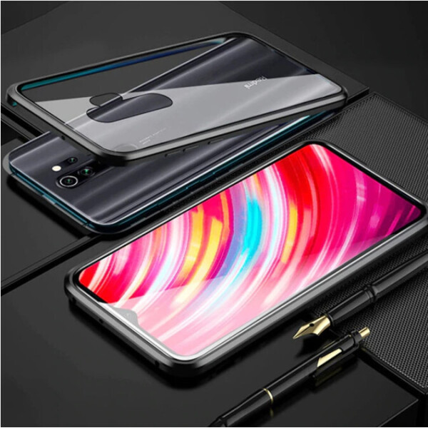 

Магнитный чехол со стеклянной передней и задней панелью для Xiaomi Redmi 9