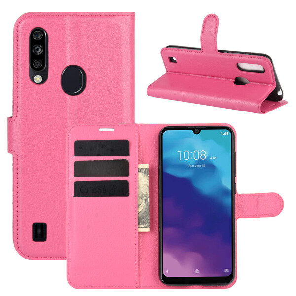 

Чехол Fiji Luxury для ZTE Blade A7 2020 3/64Gb (со сканером отпечатка) книжка розовый