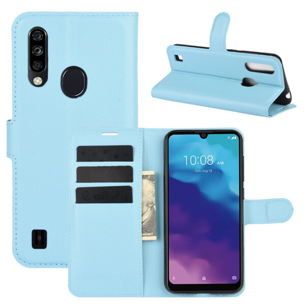 

Чехол Fiji Luxury для ZTE Blade A7 2020 3/64Gb (со сканером отпечатка) книжка голубой