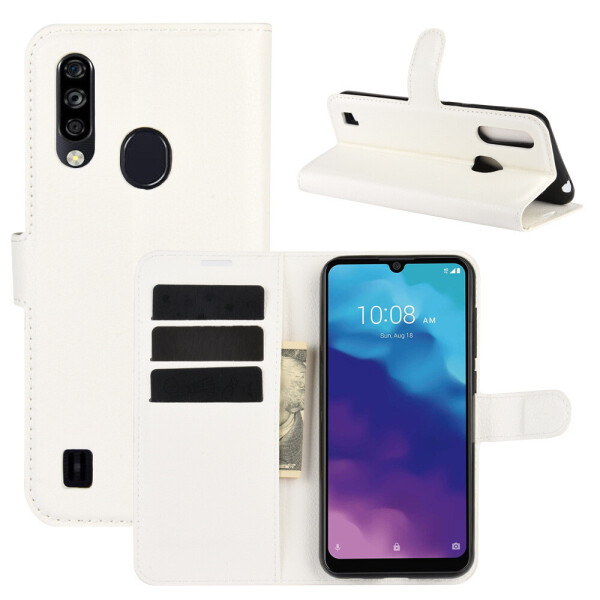 

Чехол Fiji Luxury для ZTE Blade A7 2020 3/64Gb (со сканером отпечатка) книжка белый