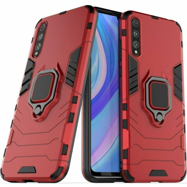 

Чехол Fiji Ring для Huawei P Smart S бронированный бампер с кольцом красный