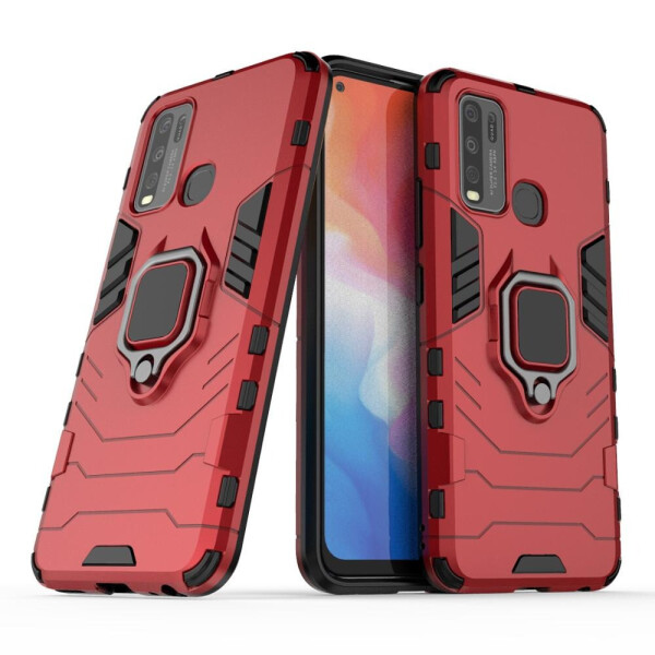 

Чехол Fiji Ring для Vivo Y30 бронированный бампер с кольцом красный