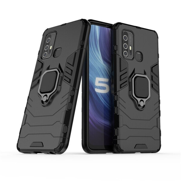 

Чехол Fiji Ring для Vivo Z6 бронированный бампер с кольцом черный
