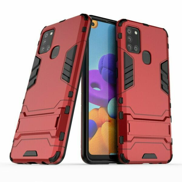 

Чехол Fiji Hybrid case для Samsung Galaxy A21s (A217) бампер с подставкой красный