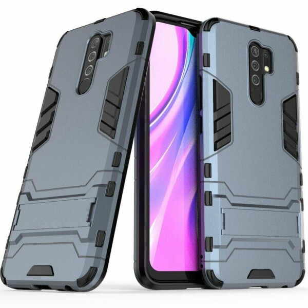 

Чехол Fiji Hybrid case для Xiaomi Redmi 9 бампер с подставкой темно-синий