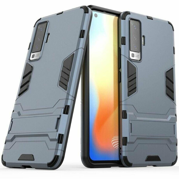 

Чехол Fiji Hybrid case для Vivo X50 бампер с подставкой темно-синий