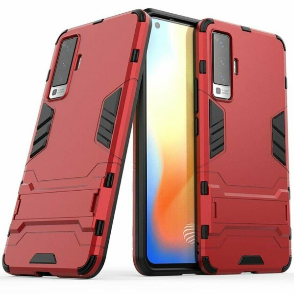 

Чехол Fiji Hybrid case для Vivo X50 бампер с подставкой красный