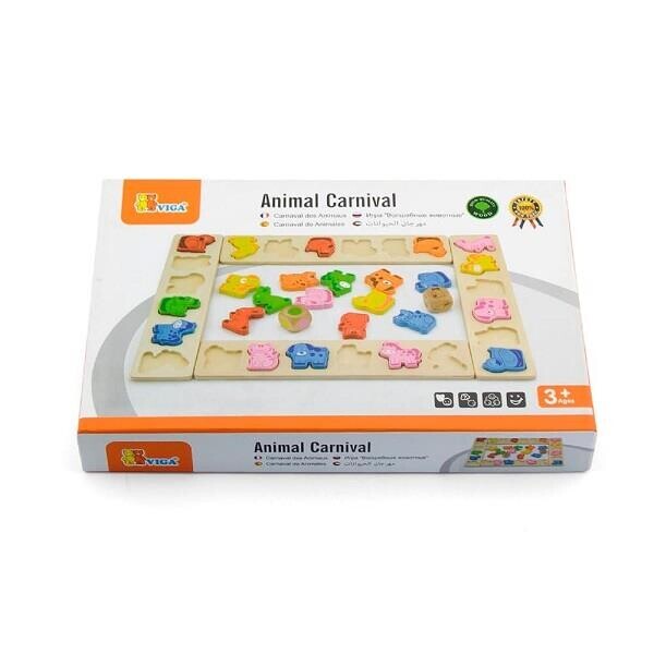 

Игра-сортер Карнавал животных Viga Toys 30х6,5х1,3 см Разноцветный