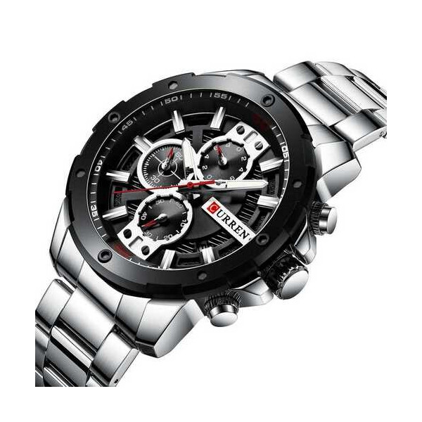 

Мужские наручные часы (8336 Silver-Black) Curren 49 мм Серебряный