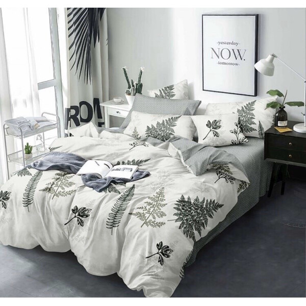 

Комплект постельного белья Листья на сером НШ 150х215 см (2шт) Серо-зеленый