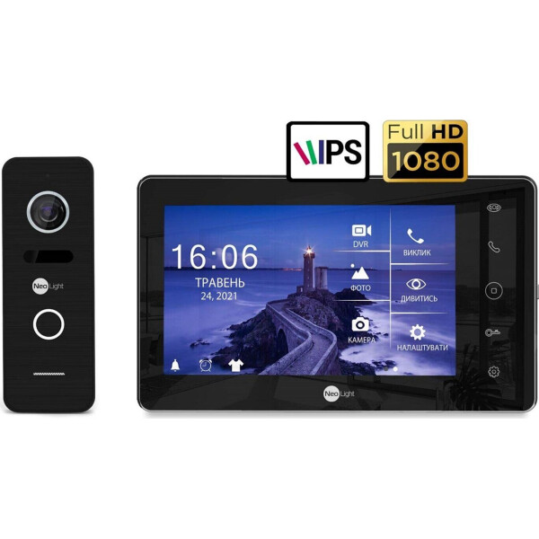 

Комплект видеодомофона Neolight NeoKIT HD+ Black/Black