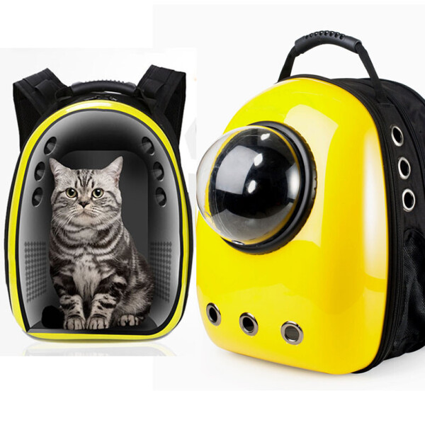 

Рюкзак с иллюминатором U-Pet переноска для кошек и небольших собак желтый
