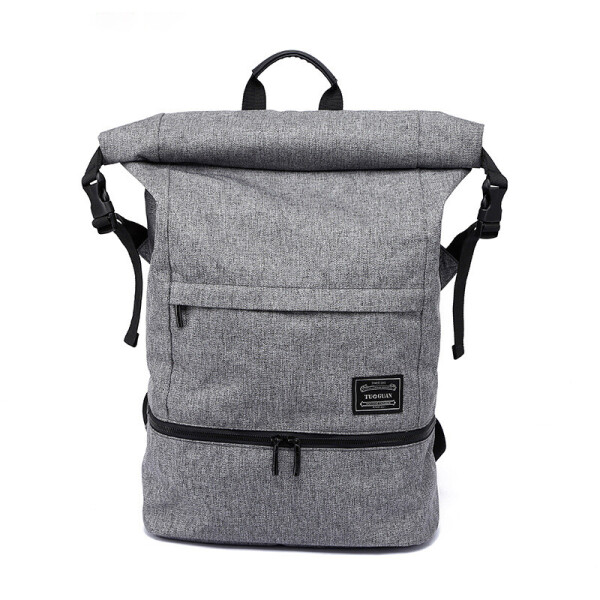 

Городской рюкзак TuGuan 1761 RollTop с отделом для мокрых вещей серый