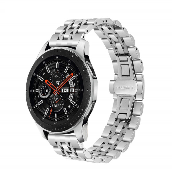 Акція на Браслет для Samsung Galaxy Watch 46 мм | Galaxy Watch 3 45 mm Ремешок 22мм Link Xtra стальной Серебряный BeWatch (1021405) від Allo UA