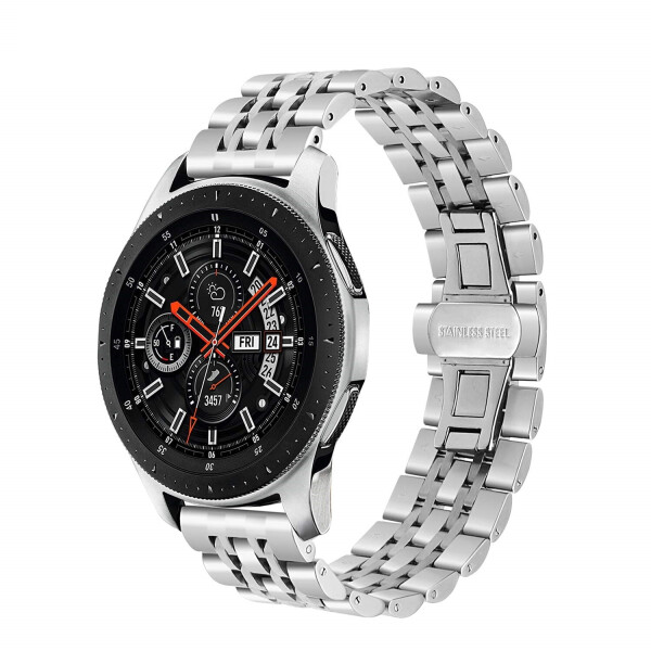 

Браслет для Samsung Galaxy Watch 46 | Galaxy Watch 3 45 mm Ремешок 22мм Link стальной Серебряный BeWatch (1021405)