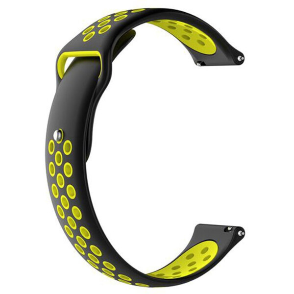 

Ремешок для Samsung Galaxy Watch Active | Active 2 40/44mm силиконовый 20мм перфорированный Черно - желтый BeWatch (1010122)