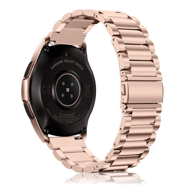 Акція на Браслет для Samsung Galaxy Watch 46mm | Galaxy Watch 3 45 mm Ремешок 22мм стальной классический Розовое Золото BeWatch (1020438) від Allo UA