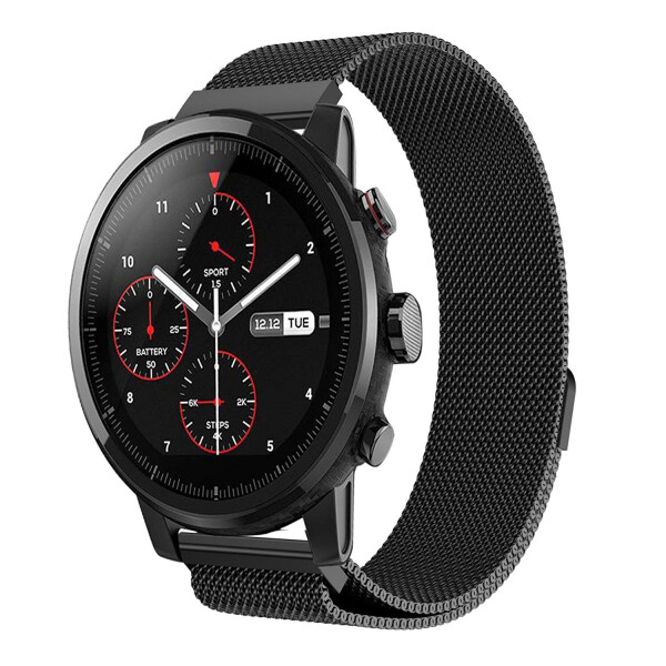 

Браслет для Xiaomi Amazfit Stratos | GTR 47 | Stratos 3 стальной 22мм миланская петля Ремешок Черный BeWatch (1020201.3)