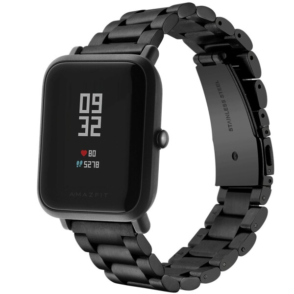 

Браслет для Xiaomi Amazfit Bip | GTS | GTR 42mm Стальной классический ремешок 20мм Черный BeWatch (1110401)