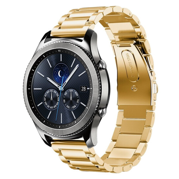 Акція на Браслет для Samsung Galaxy Watch 46mm | Galaxy Watch 3 45 mm Ремешок 22мм стальной классический Золотистый BeWatch (1020428) від Allo UA