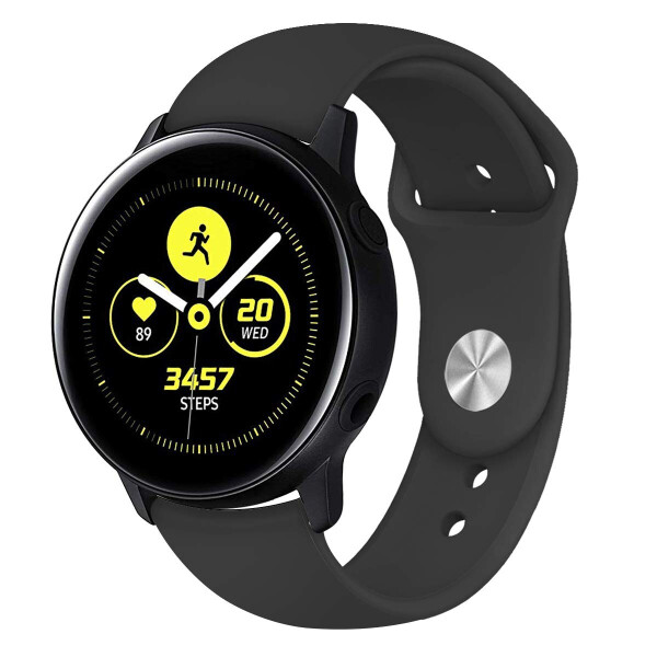 Акція на Ремешок для Samsung Galaxy watch Active | Galaxy Watch 42 | Galaxy Watch 3 41 mm силиконовый 20мм Черный BeWatch (1010301) від Allo UA