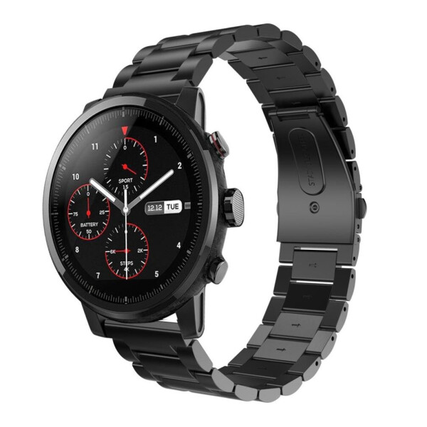 

Браслет для Amazfit Stratos/Pace Ремешок 22 мм классический стальной Черный BeWatch (1020401)