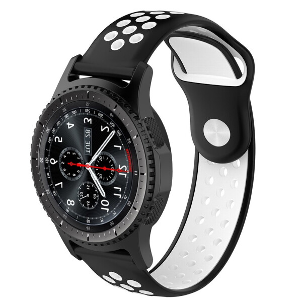 

Ремешок силиконовый BeWatch для смарт-часов Samsung Gear S3 Черно-Белый (1020112.2)