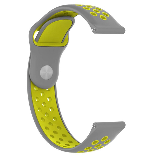 

Ремешок для Samsung Galaxy Watch 42 мм силиконовый 20мм перфорированный Серо-Желтый BeWatch (1010146.2)