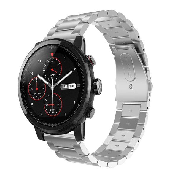 

Браслет для Amazfit GTR 47 mm | Stratos 3 Ремешок шириной 22мм стальной классический Серебристый BeWatch (1020405)