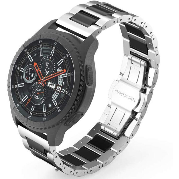 

Браслет для для Amazfit Stratos | Pace | GTR 47mm Ремешок 22мм сталь-керамика Silver Black BeWatch (1026411)