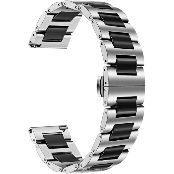 

Браслет для Samsung Galaxy Watch 3 45 mm Ремешок 22 мм сталь-керамика Silver Black BeWatch (1026411)