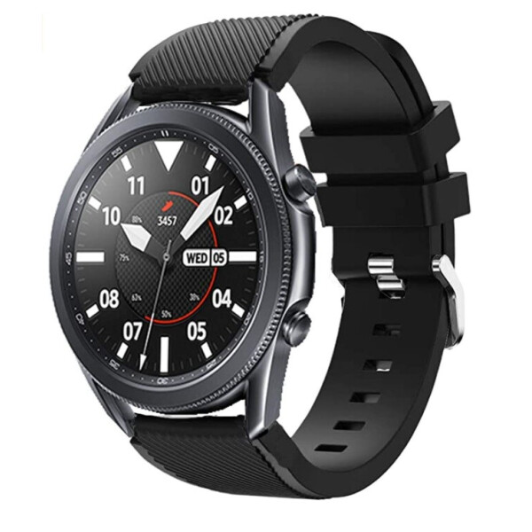 Акція на Ремешок для Samsung Galaxy Watch 3 45 mm силиконовый 22 мм ECO Черный BeWatch (1021101) від Allo UA