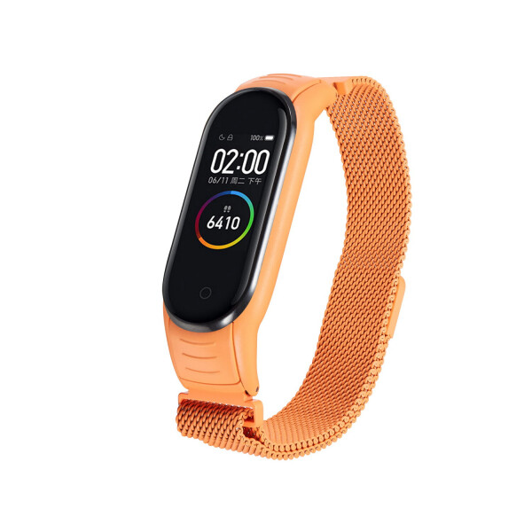 

Браслет для Mi Band 3 | Mi Band 4 миланская петля с магнитной застежкой для Ремешок ЯркоОранжевый BeWatch (1041211)