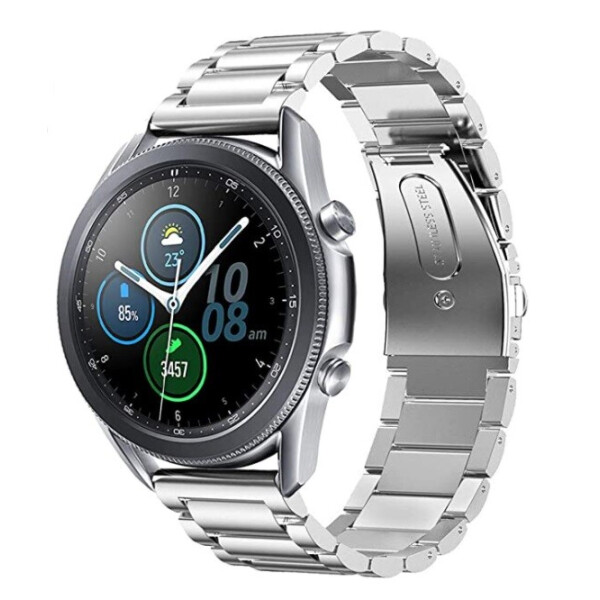 Акція на Браслет дляSamsung Galaxy Watch 3 41 mm Ремешок 20мм стальной классический Silver BeWatch (1110405) від Allo UA