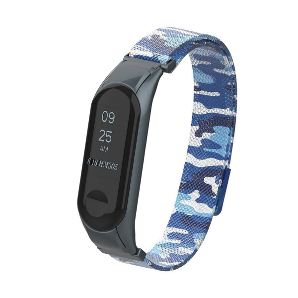 

Браслет для Xiaomi Mi Band 3 | Mi Band 4 стальной миланская петля Ремешок CamoBlue BeWatch (1040389)