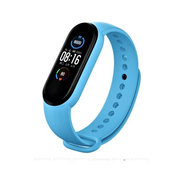 

Ремешок для Xiaomi Mi Band 5 силиконовый Голубой BeWatch (1540608)