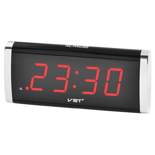 

Часы VST VST-730-1 сетевые 220В led будильник красные цифры Черный корпус (20053100275)